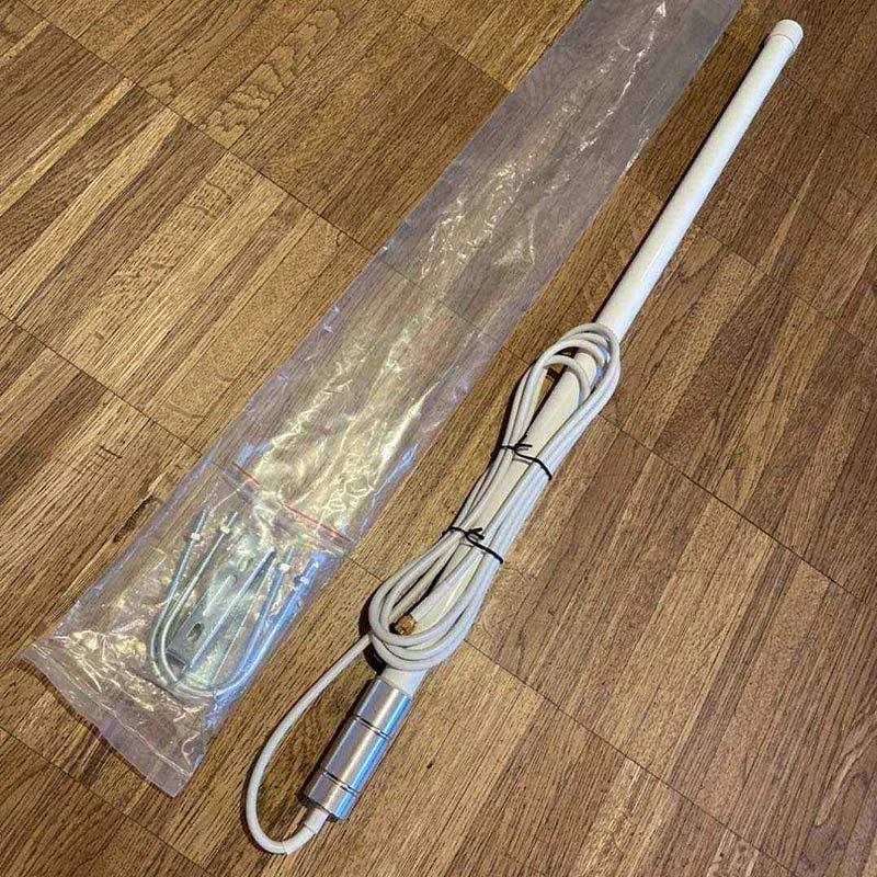 FRP Outdoor Waterproof Antenna 5G N-Male Omni 600~6000Mhz RG58 Cable 5M Low Loss