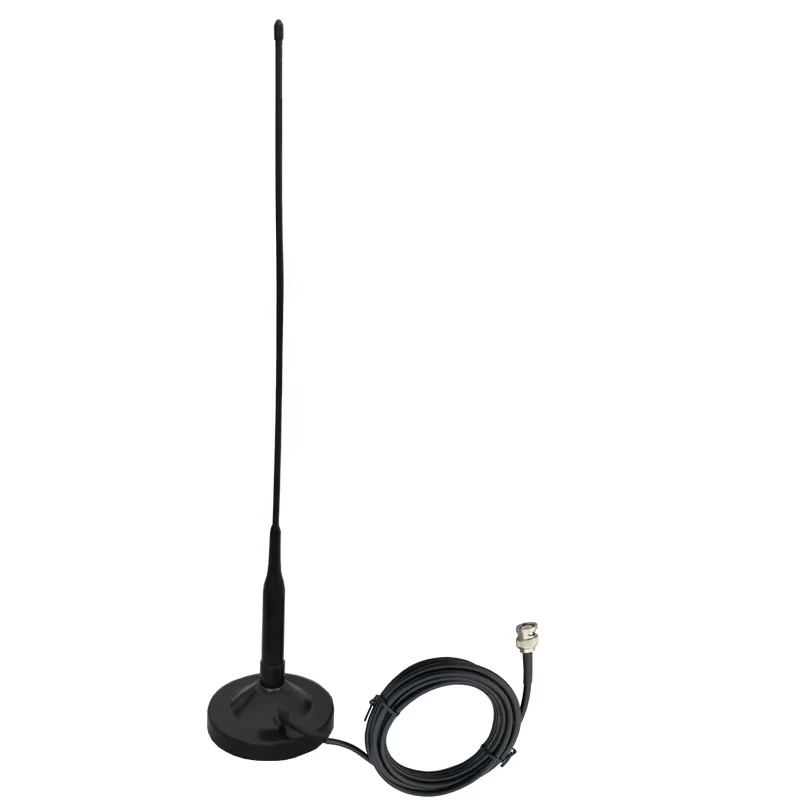 VHF UHF Mobile Ham Radio Antenna with Ground Planes Magnetic Base Mount Soft Whip Antenna PL259 Connector for Car Marine Radio