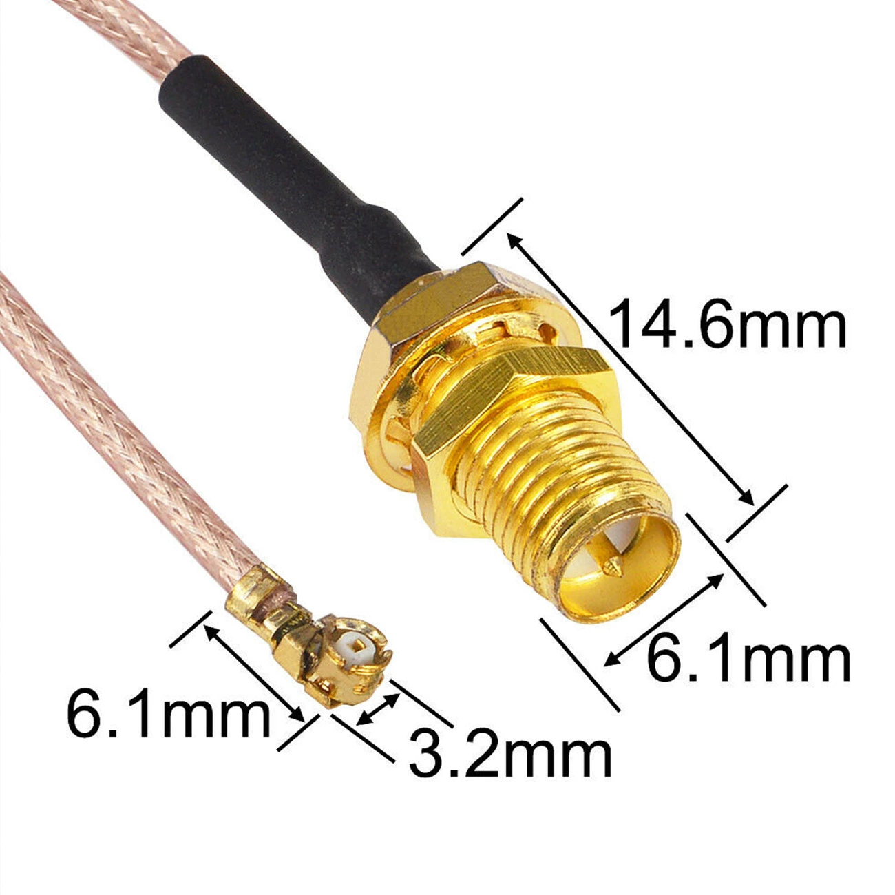 RG178 Cable with UHF Type Male Female Connector Cable for Mobile Car Radio Antenna Communication Antenna