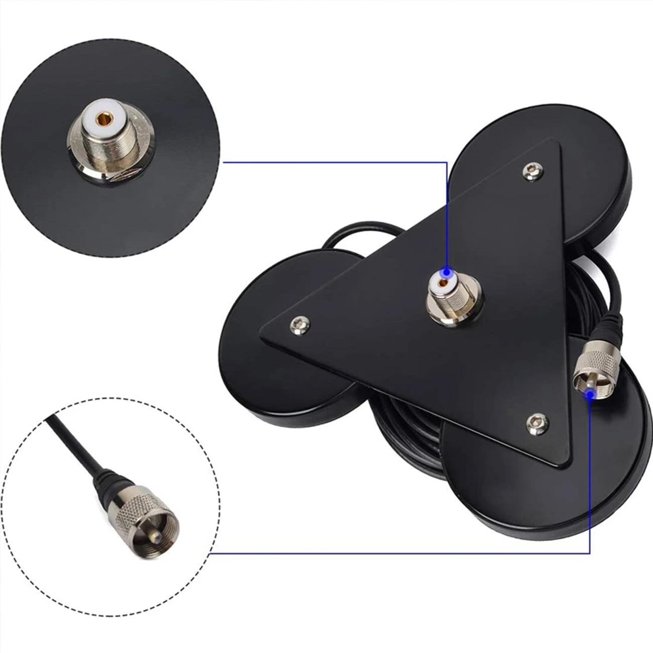 CB Antenna with Magnetic Mount 5m RG58 Cable SO239 Plug Rubber Base Mobile Antenna with All Essential Components Included