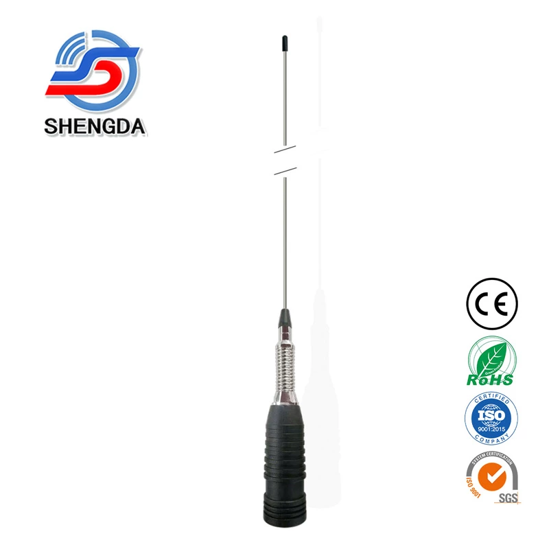 26-28MHz UHF/PL259 Combination Mobile Antenna Steel Whip Antenna for CB Communication 27MHz Frequency Range Omni Radiation