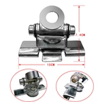 Adjustable Angle Silver Stainless Clip Mount Bracket Hatchback Door Mount Antenna Bracket for Mobile Car Antenna