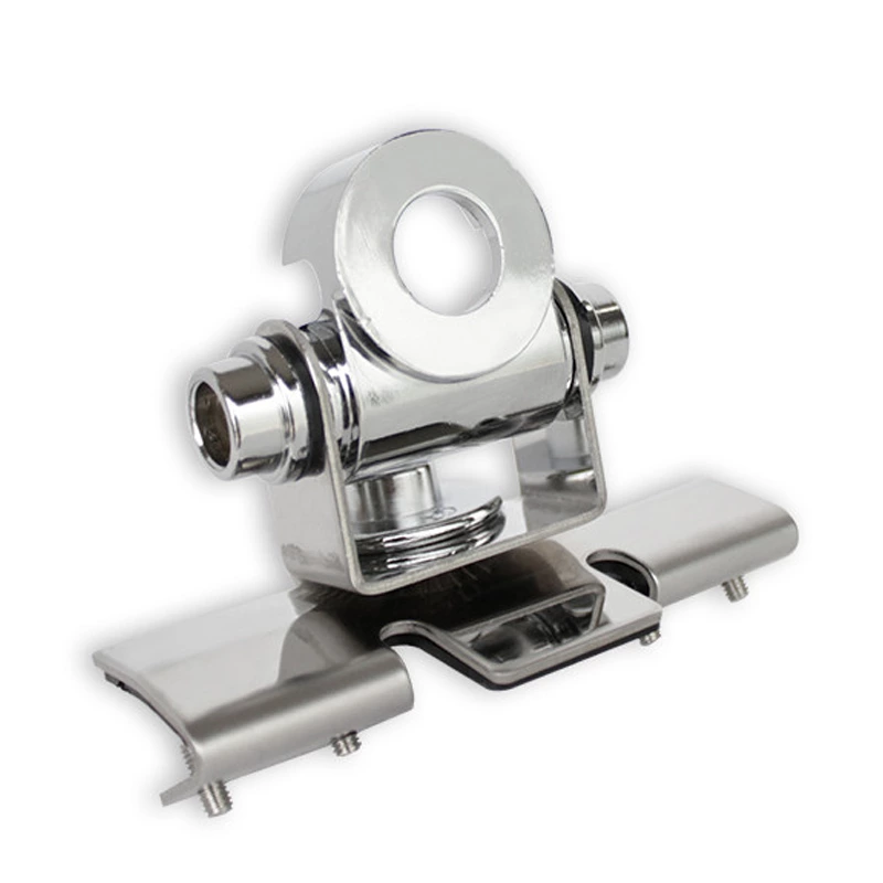 Adjustable Angle Silver Stainless Clip Mount Bracket Hatchback Door Mount Antenna Bracket for Mobile Car Antenna