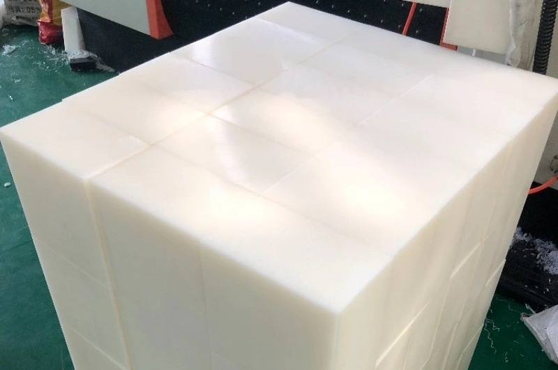 UHMWPE part with fine surface finish after CNC machining