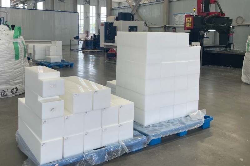 UHMWPE block showcasing its machining and dense molecular properties